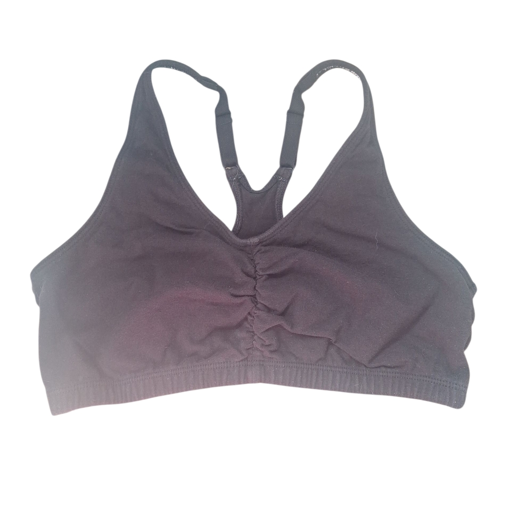 Adjustable Fruit of the Loom Black Sports Bra Size 38 Small